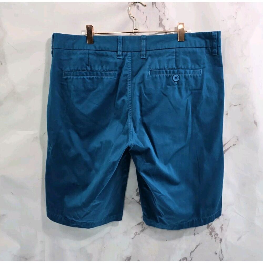 Fox Shorts Mens 34 Blue Chino 12 Inch Mid Rise Racing Bright Teal Turquoise